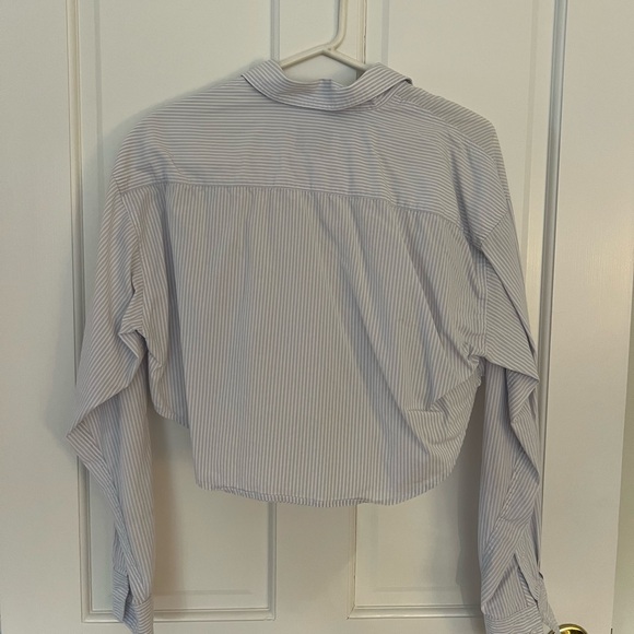 Aritzia Crop Stripe Button Down - Picture 3 of 3